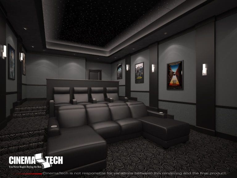 CinemaTech Luxury Home Theater interior design with luxury home theater seating and home theater acoustical treatment