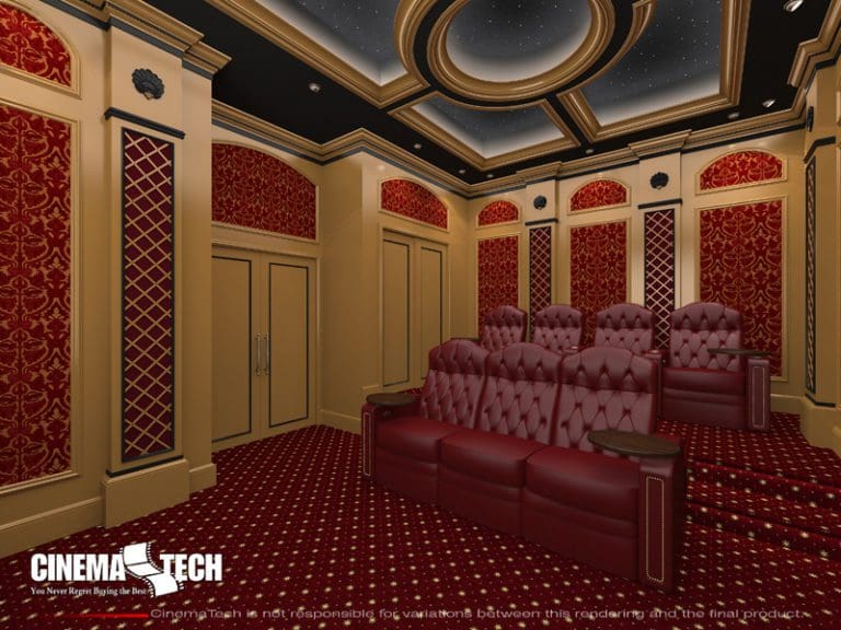 CinemaTech Luxury Home Theater interior design with luxury home theater seating and home theater acoustical treatment