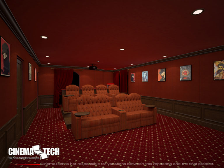 Red & Orange Traditional Home Theater