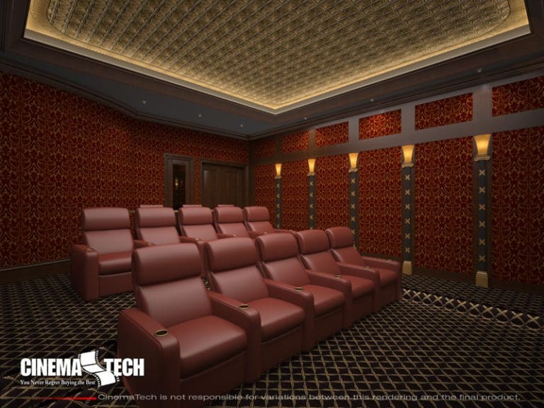 CinemaTech Luxury Home Theater interior design with luxury home theater seating and home theater acoustical treatment