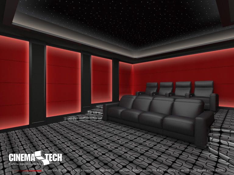 CinemaTech Luxury Home Theater interior design with luxury home theater seating and home theater acoustical treatment