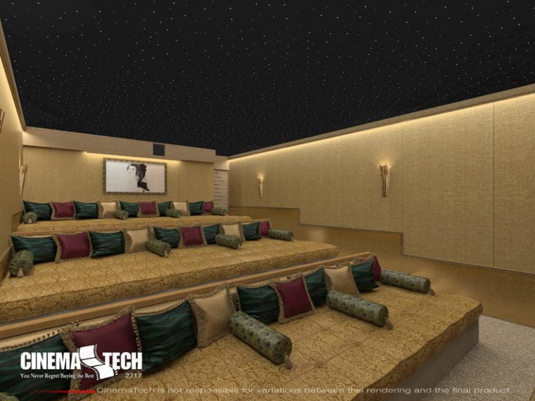 CinemaTech Luxury Home Theater interior design with luxury home theater seating and home theater acoustical treatment