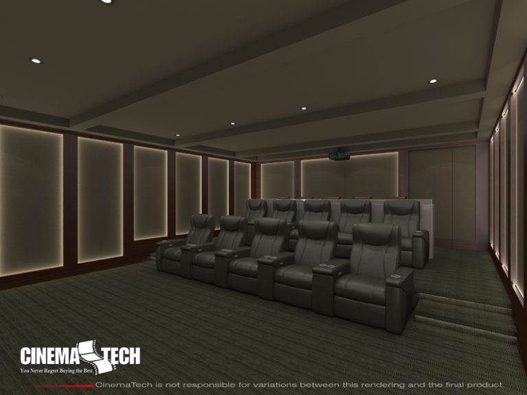 Luxury Home Theater with LED Column Lighting