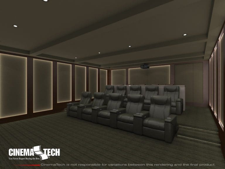 Luxury Home Theater with LED Column Lighting