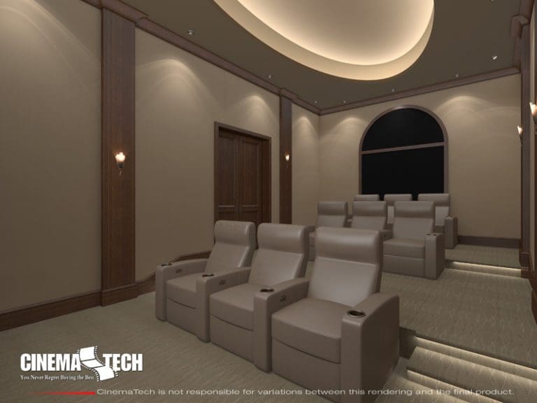 CinemaTech Luxury Home Theater interior design with luxury home theater seating and home theater acoustical treatment