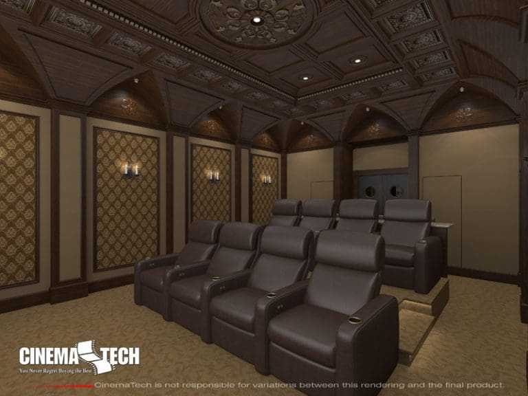 CinemaTech Luxury Home Theater interior design with luxury home theater seating and home theater acoustical treatment