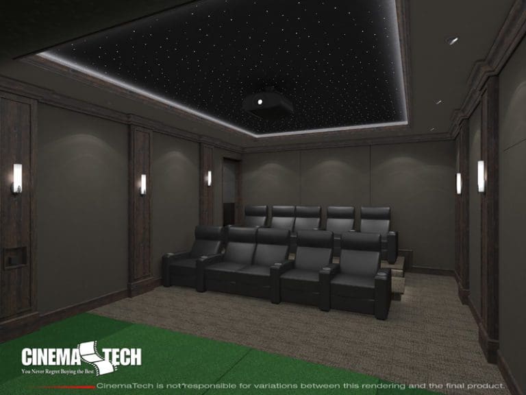 CinemaTech Luxury Home Theater interior design with luxury home theater seating and home theater acoustical treatment