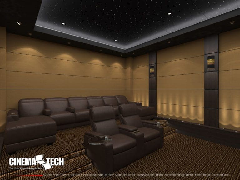 CinemaTech Luxury Home Theater interior design with luxury home theater seating and home theater acoustical treatment