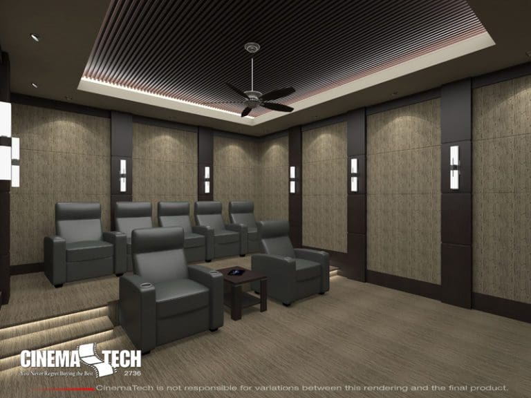 Home Cinema Room with Leather Chairs