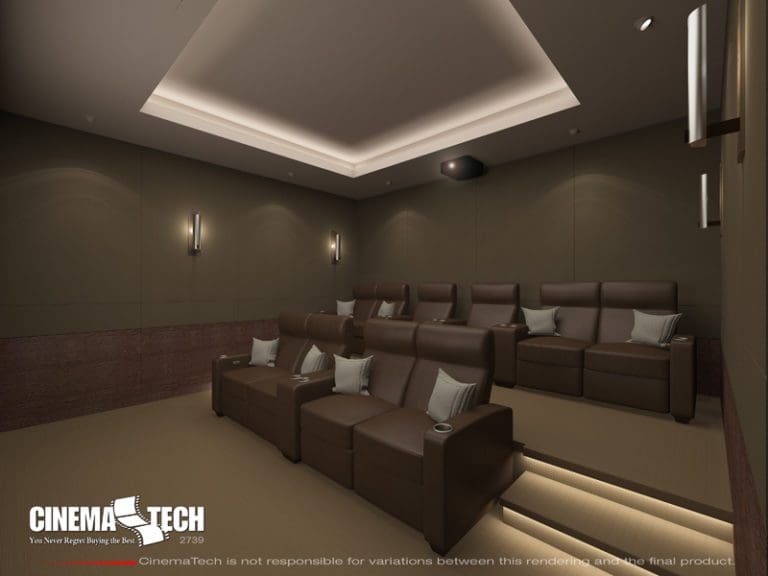 CinemaTech Luxury Home Theater interior design with luxury home theater seating and home theater acoustical treatment