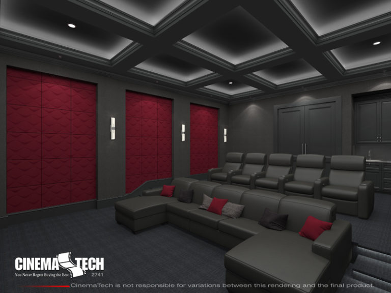 Black & Red Luxury Home Theater Design