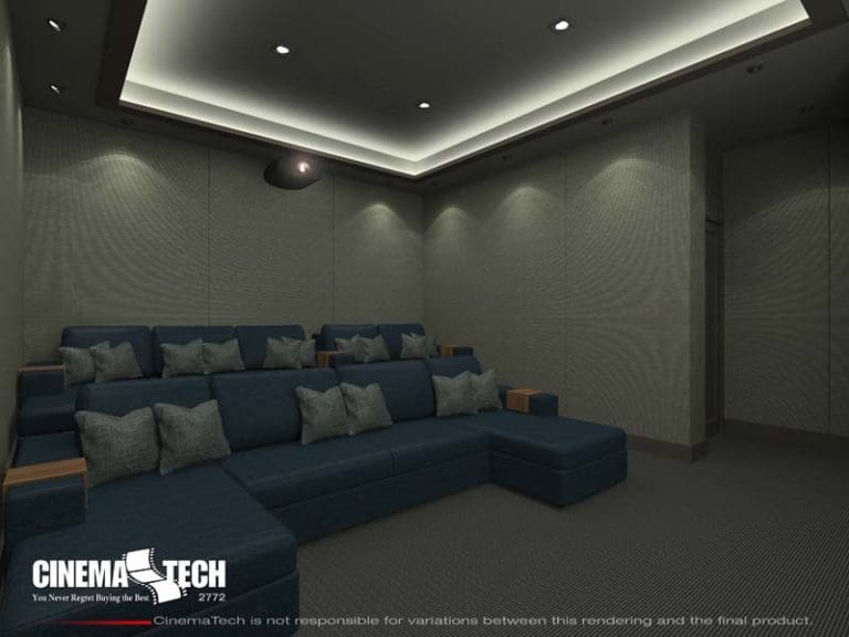 CinemaTech Luxury Home Theater interior design with luxury home theater seating and home theater acoustical treatment