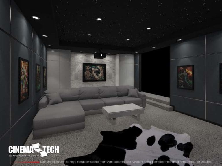 CinemaTech Luxury Home Theater interior design with luxury home theater seating and home theater acoustical treatment