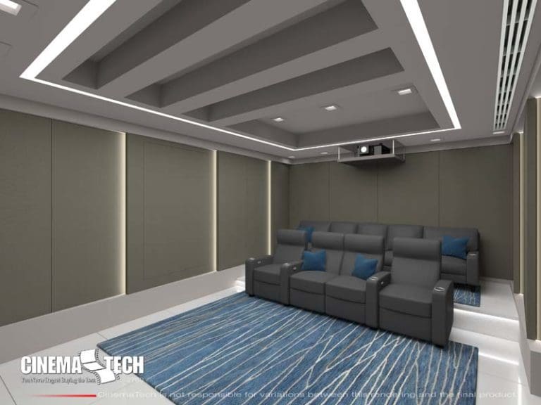 CinemaTech Luxury Home Theater interior design with luxury home theater seating and home theater acoustical treatment