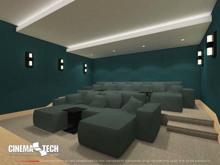 CinemaTech Luxury Home Theater interior design with luxury home theater seating and home theater acoustical treatment