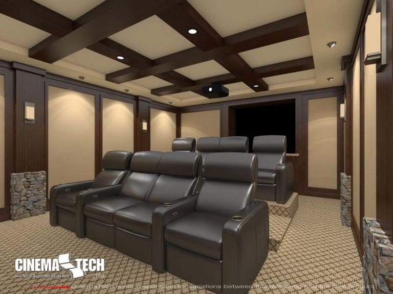 CinemaTech Luxury Home Theater interior design with luxury home theater seating and home theater acoustical treatment