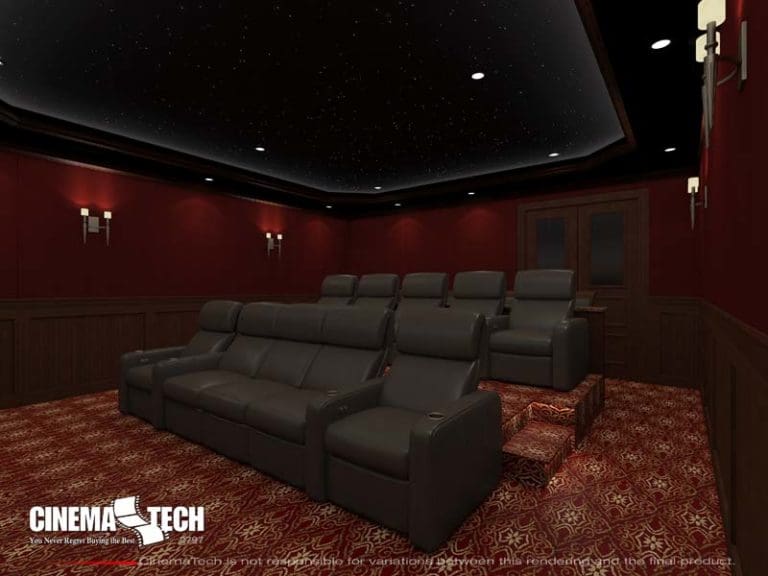 CinemaTech Luxury Home Theater interior design with luxury home theater seating and home theater acoustical treatment