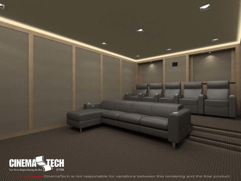 CinemaTech Luxury Home Theater interior design with luxury home theater seating and home theater acoustical treatment