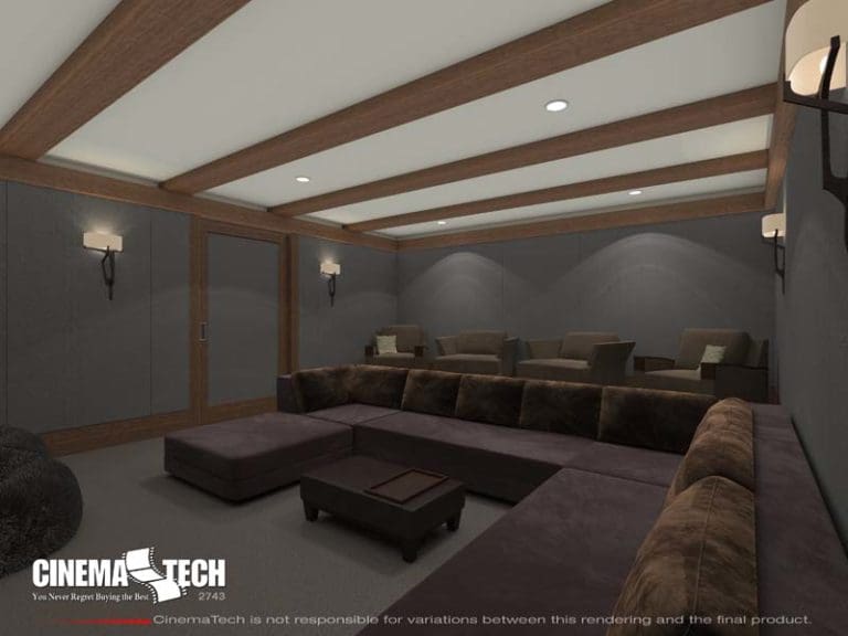CinemaTech Luxury Home Theater interior design with luxury home theater seating and home theater acoustical treatment