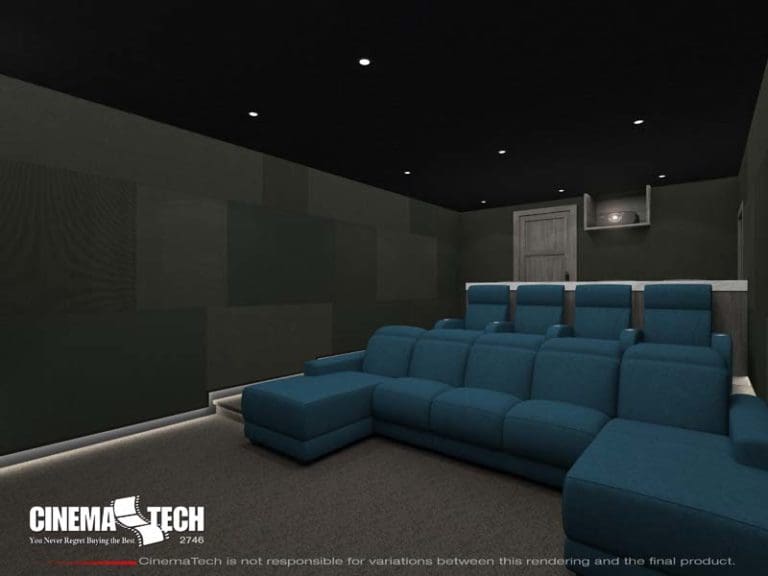 CinemaTech Luxury Home Theater interior design with luxury home theater seating and home theater acoustical treatment