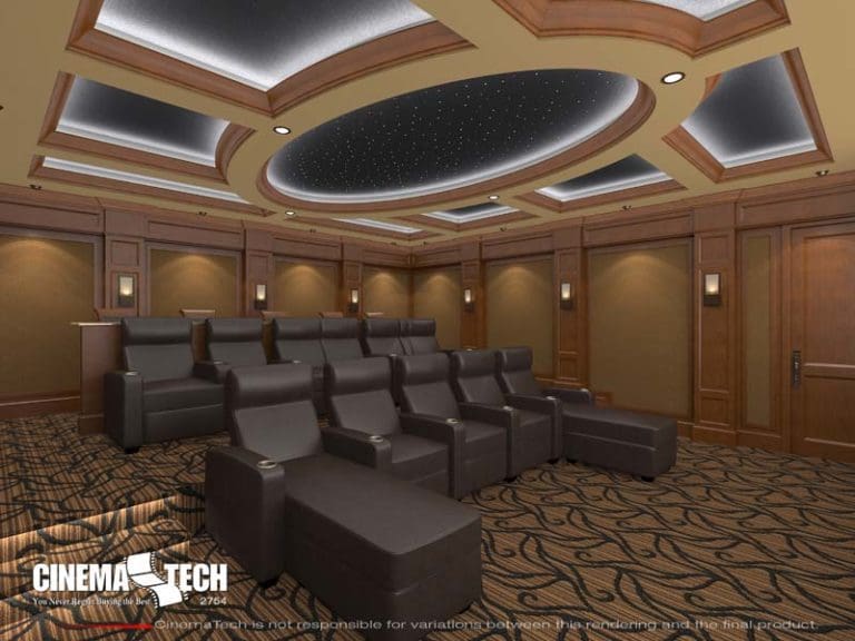 CinemaTech Luxury Home Theater interior design with luxury home theater seating and home theater acoustical treatment