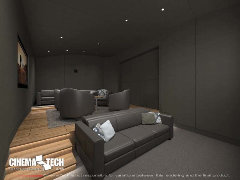 CinemaTech Luxury Home Theater interior design with luxury home theater seating and home theater acoustical treatment