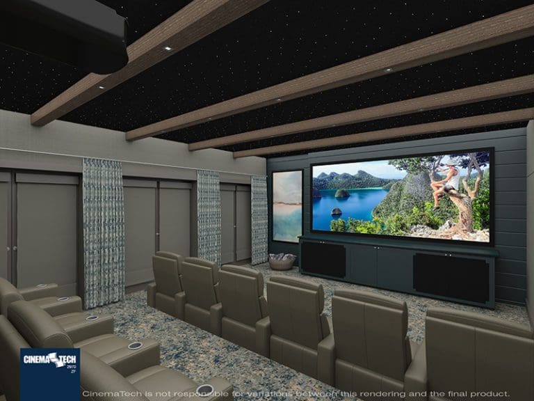 Rear view of Modern Theater Room Furniture