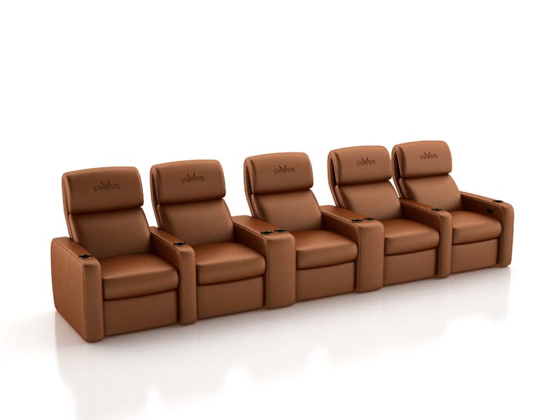 Valentino incliner with logo treatment and double armrests.