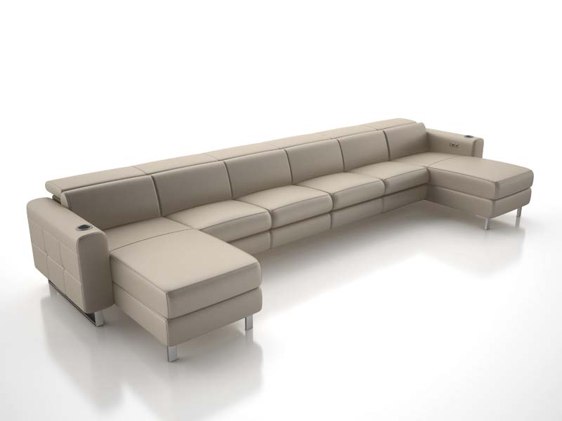 Estrella motorized sofa with dual-chaise configuration