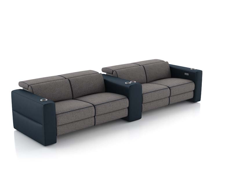 Estrella motorized sofa in a love seat configuration with double arm rests