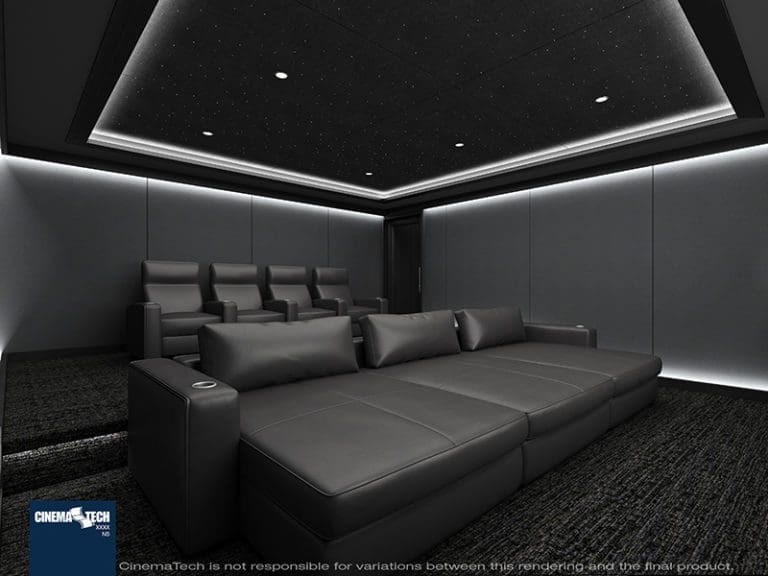 Home Theater With Deluxe Chaise Lounge