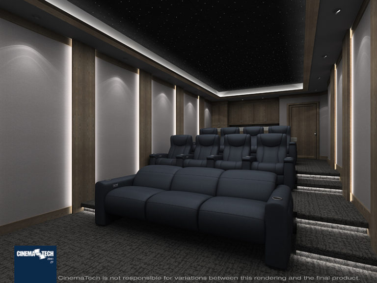 Home Movie Theater Seats in Black Fabric