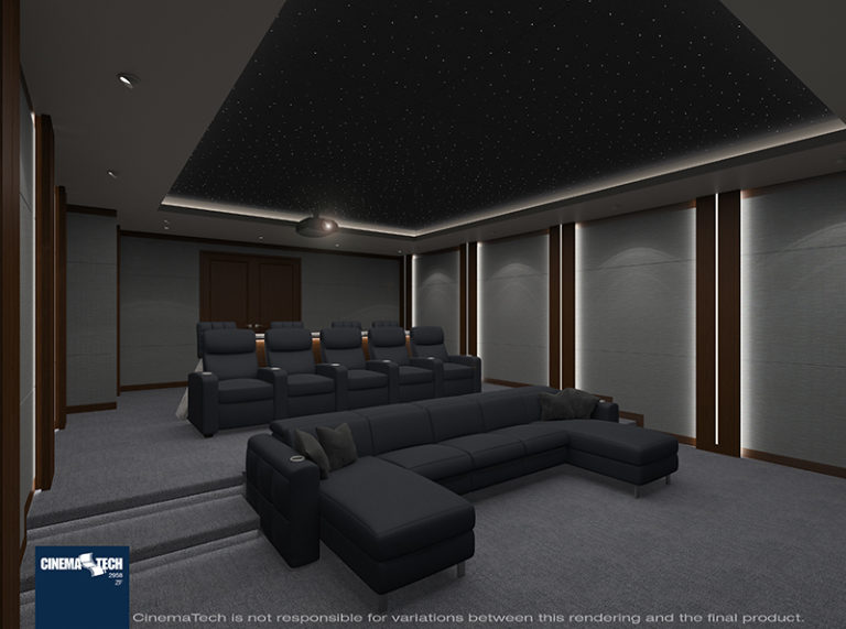 Modern Home theater with Sofa & Incliners