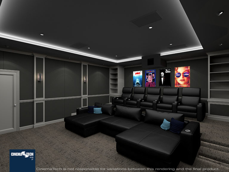 Luxury Home Theater With Leather Seating