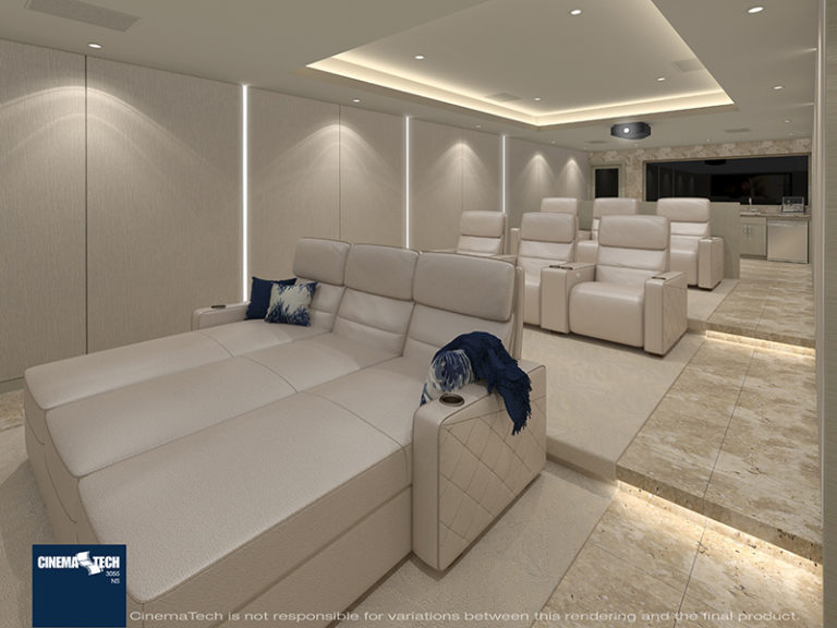 Luxury Home Theater with Sofa Bed