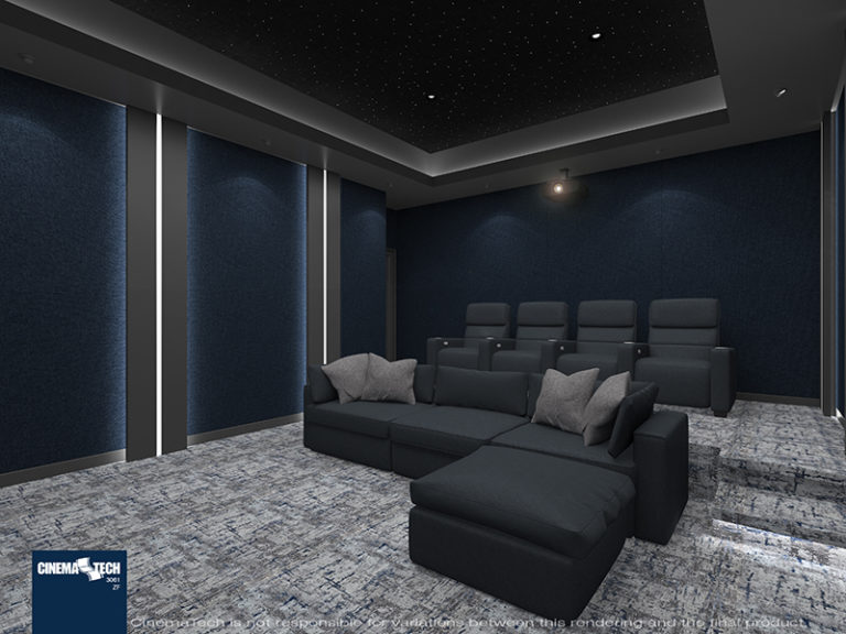 Black & Blue Luxury Home Theater