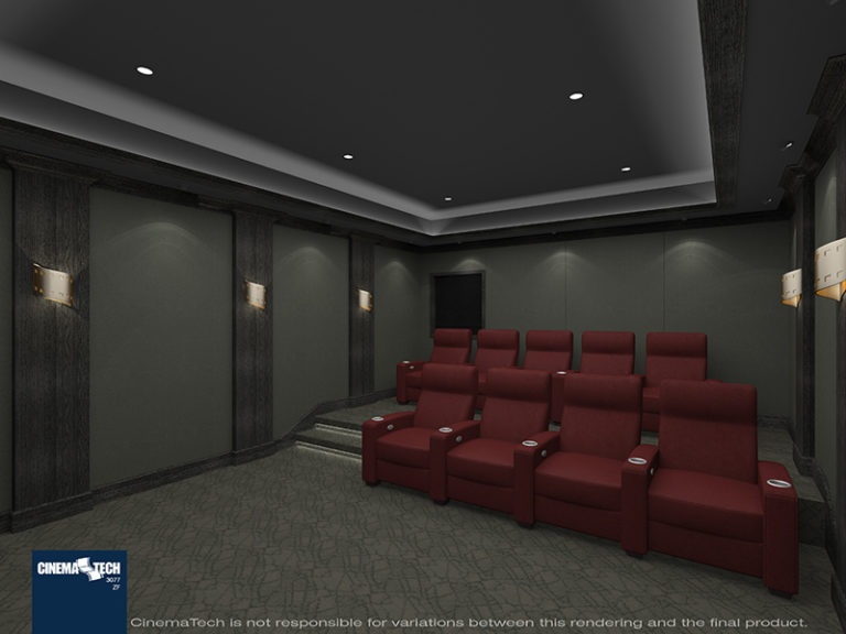 Luxury Home Cinema with Red Theater Chairs