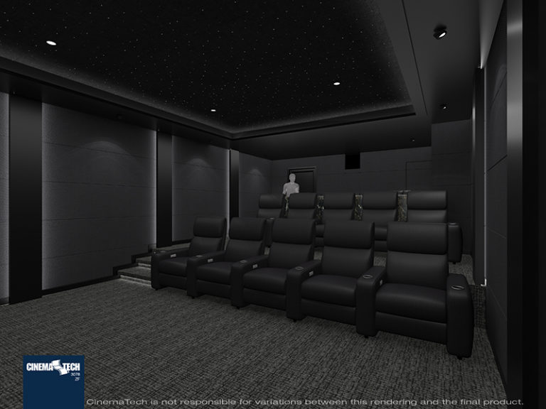 Home Cinema with Black Theater Seats