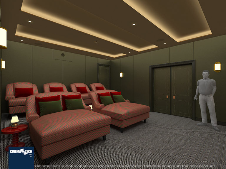 Red & Green Home Theater Seating