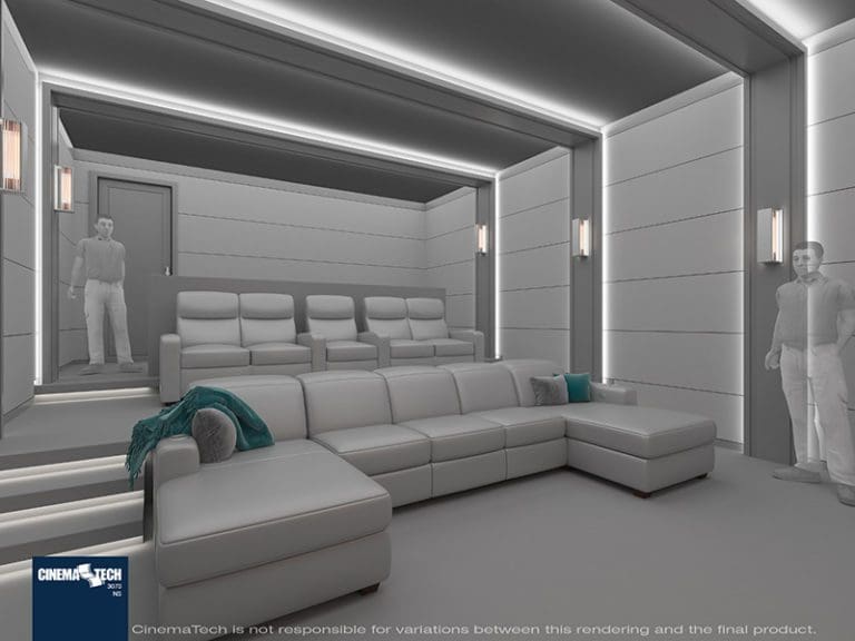 Gray Home Theater Sectional