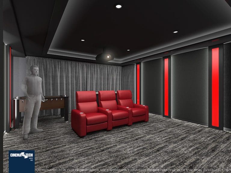 Red Theater Seats & Column Lighting