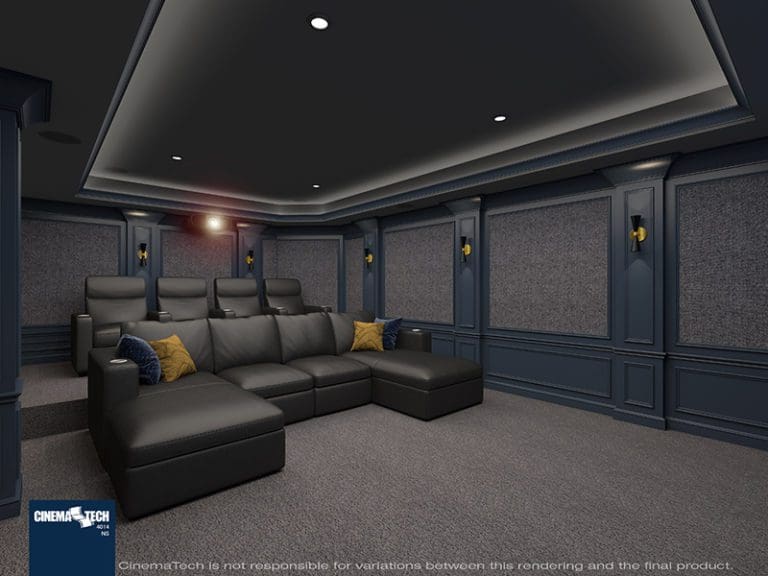 Blue & Gray Luxury Home Theater