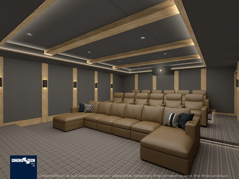 Luxury Home Theater Room with Mezzanine Seating