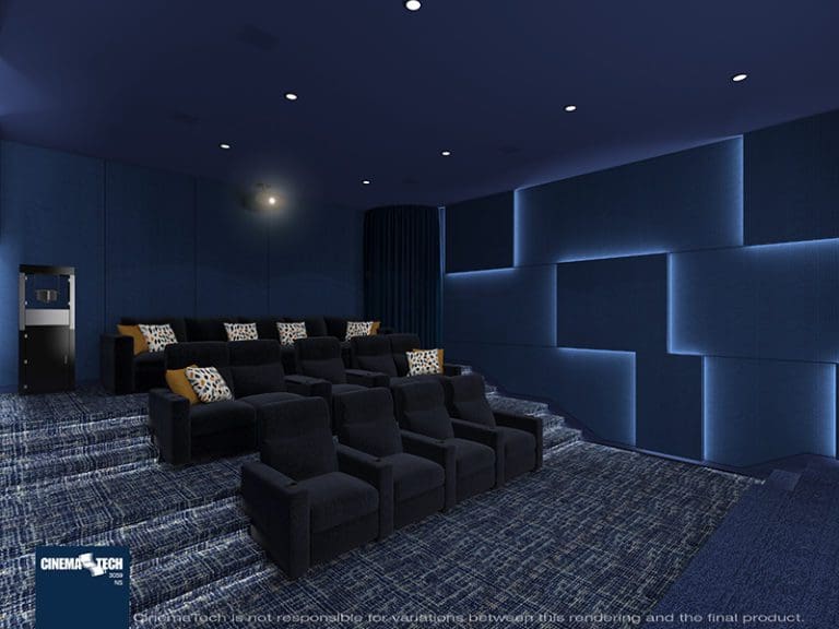 Dark Gray Fabric Theater Seating