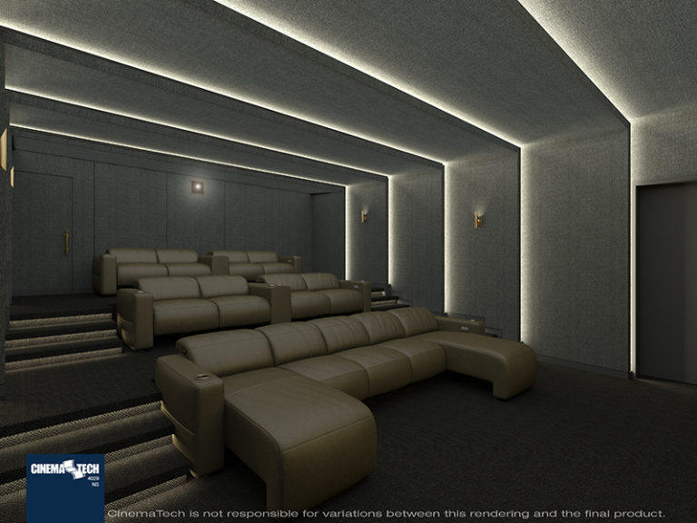 Modern Home Theater with Custom Lighting