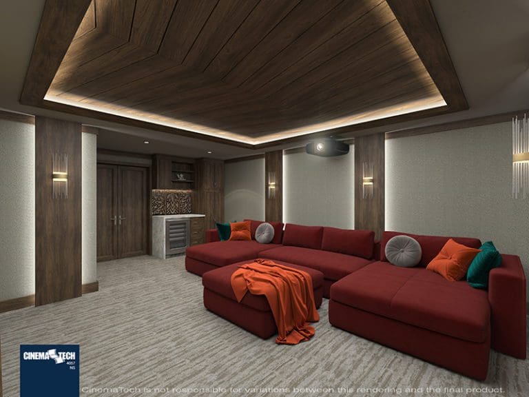 Red Media Room Sectional