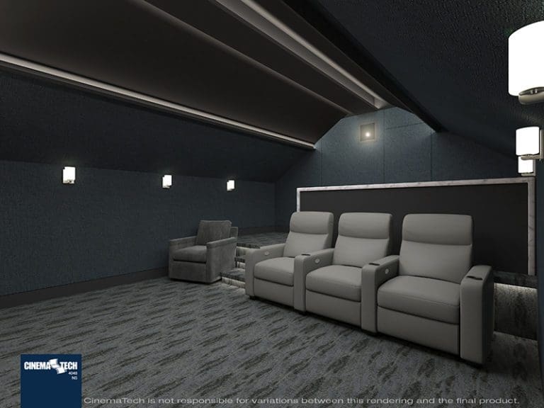 Small Eclectic Style Home Theater