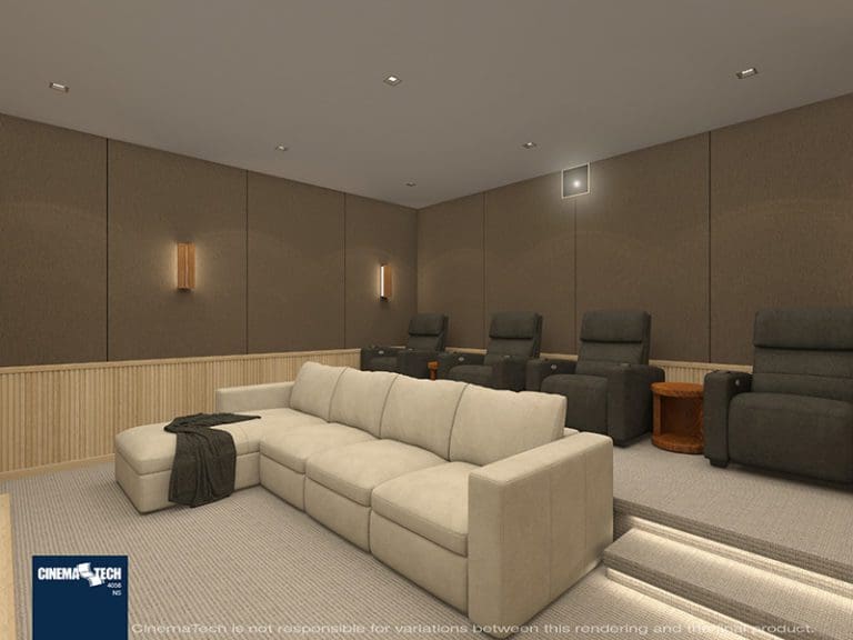 Rustic Two Tone Home Theater Design