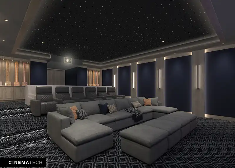 Design renders of Luxury Cinema Room